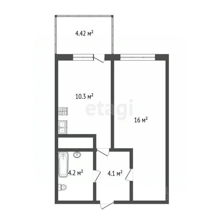 1-к кв. Ленинградская область, Кудрово г. Всеволожский район, ... - Фото 2