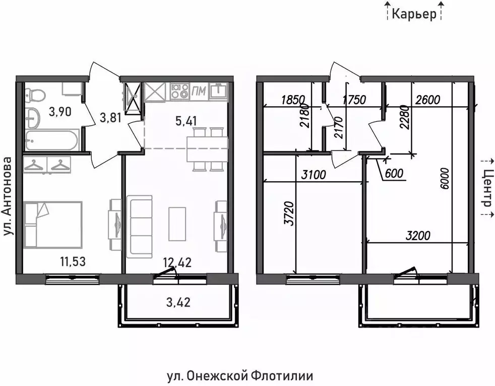 2-к кв. Карелия, Петрозаводск ул. Онежской Флотилии, 10 (40.49 м) - Фото 0