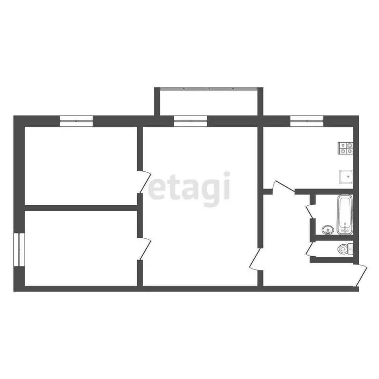 2-комнатная квартира: Болохово, Болохово, Советская улица, 23 (40 м) - Фото 1