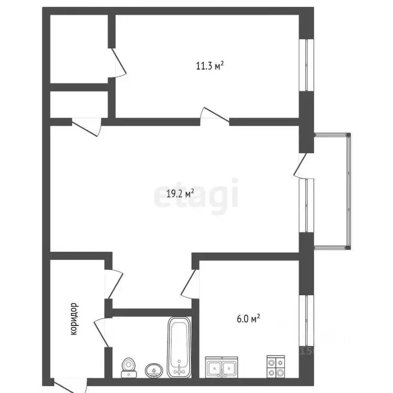 2-к кв. Владимирская область, Муром Октябрьская ул., 73 (41.4 м) - Фото 0