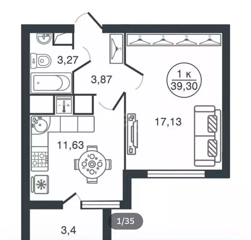 1-комнатная квартира: Тверь, улица Левитана, 70Б (39.3 м) - Фото 1