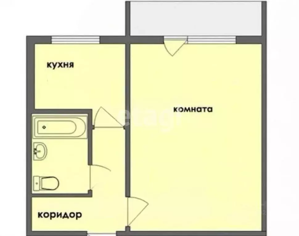 1-к кв. Сахалинская область, Южно-Сахалинск ул. Есенина, 11 (30.0 м) - Фото 1