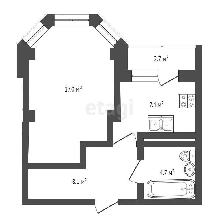 1-комнатная квартира: Хабаровск, улица Салтыкова-Щедрина, 1 (37.2 м) - Фото 0