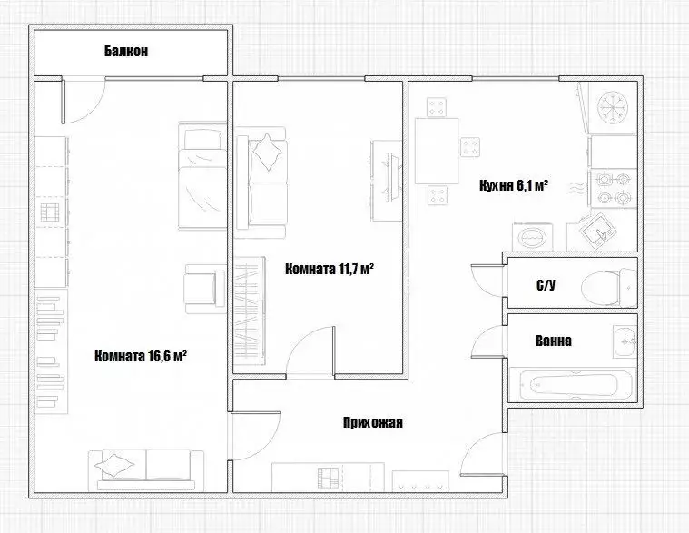 2-к кв. Москва ул. Сталеваров, 8/22К4 (44.0 м) - Фото 1