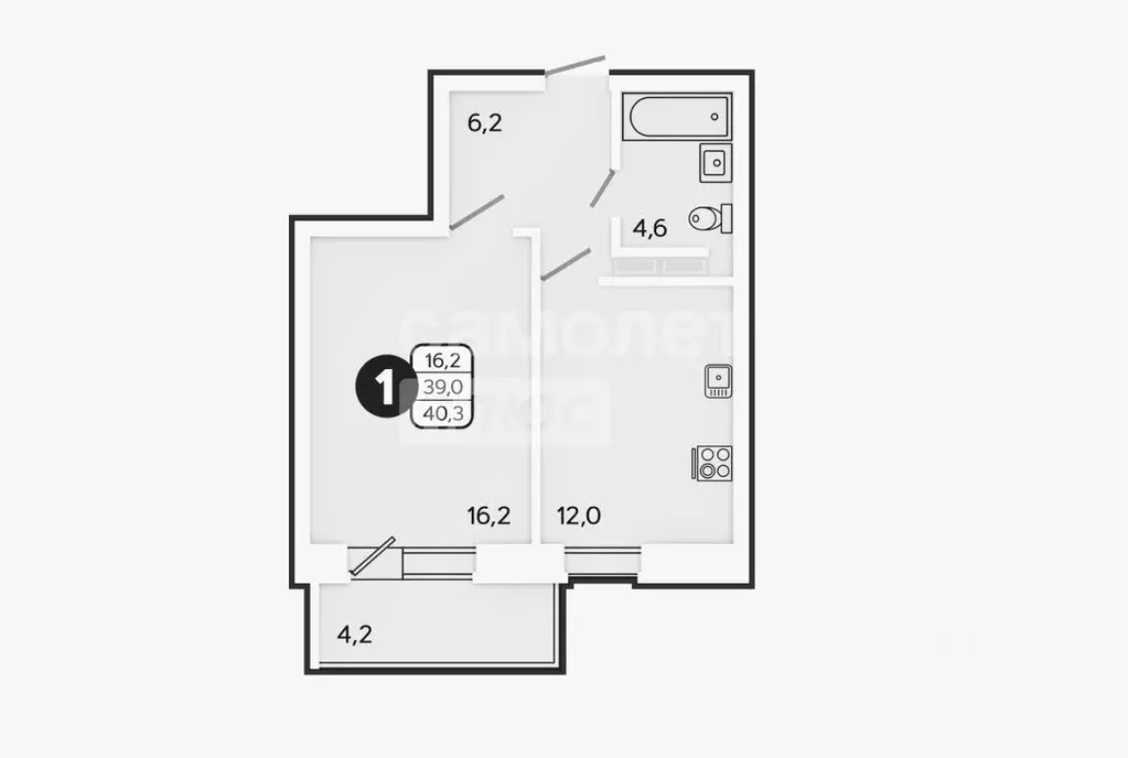 1-к кв. Орловская область, Орел ул. Нормандия-Неман, 78 (39.5 м) - Фото 2