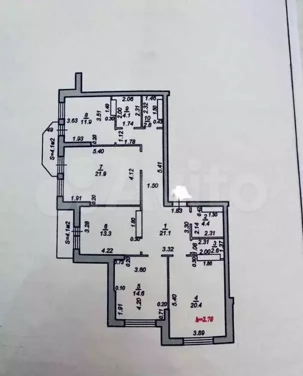 4-к. квартира, 117,1 м, 20/21 эт. - Фото 0