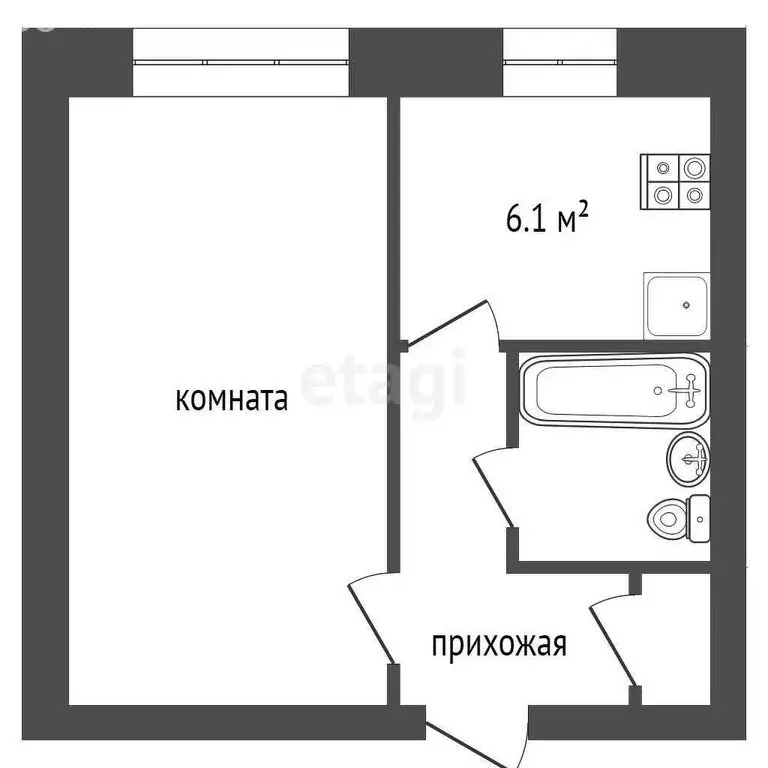 1-комнатная квартира: Омск, 2-я Солнечная улица, 29/2 (32 м) - Фото 0