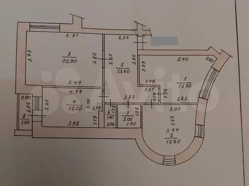 3-к. квартира, 81,3 м, 2/5 эт. - Фото 0