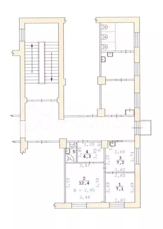 2-к. квартира, 32,7 м, 5/5 эт. - Фото 0