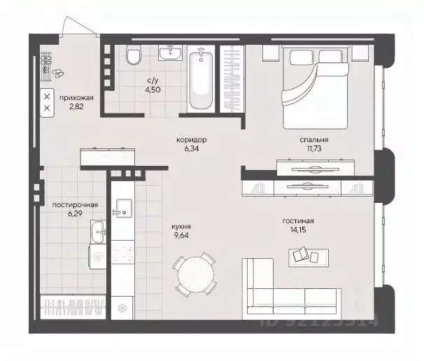 1-к кв. Новосибирская область, Новосибирск Кедровая ул., 79 (55.47 м) - Фото 0