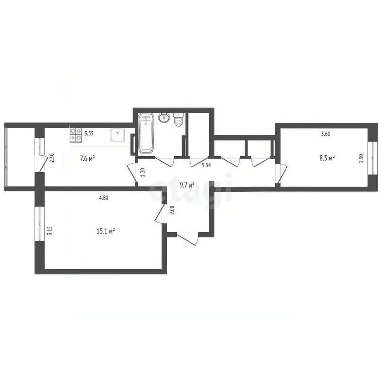 2-к кв. Ямало-Ненецкий АО, Новый Уренгой Восточный мкр, 6/4 (45.0 м) - Фото 2