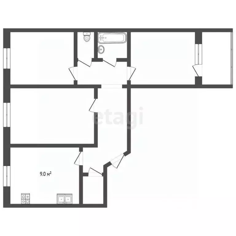 3-к кв. Челябинская область, Челябинск ул. Профессора Благих, 79 (64.4 ... - Фото 2