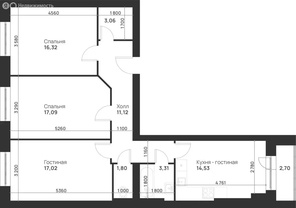 3-комнатная квартира: Тула, улица Героев России, 8 (86.95 м) - Фото 1