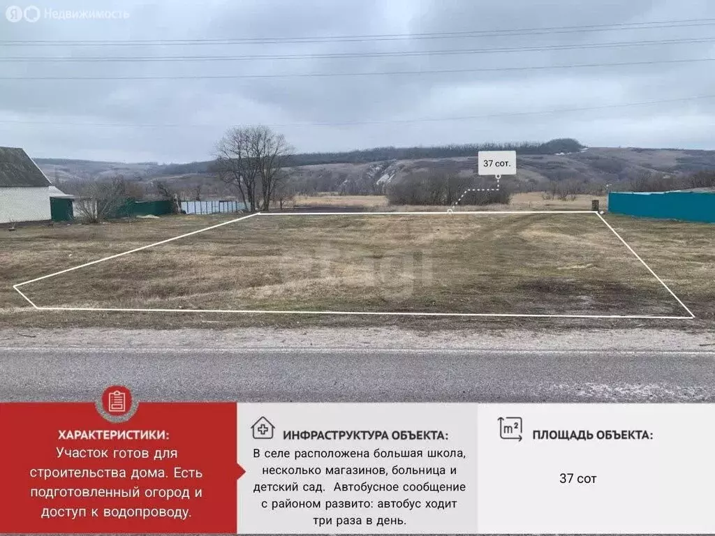 Участок в село Белый Колодезь, Вознесенская улица (37 м) - Фото 1