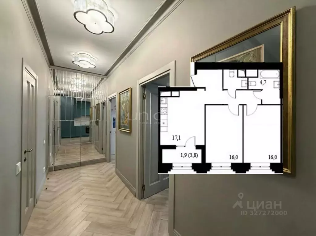 2-к кв. Москва ул. Берзарина, 28Ак4 (67.0 м) - Фото 1