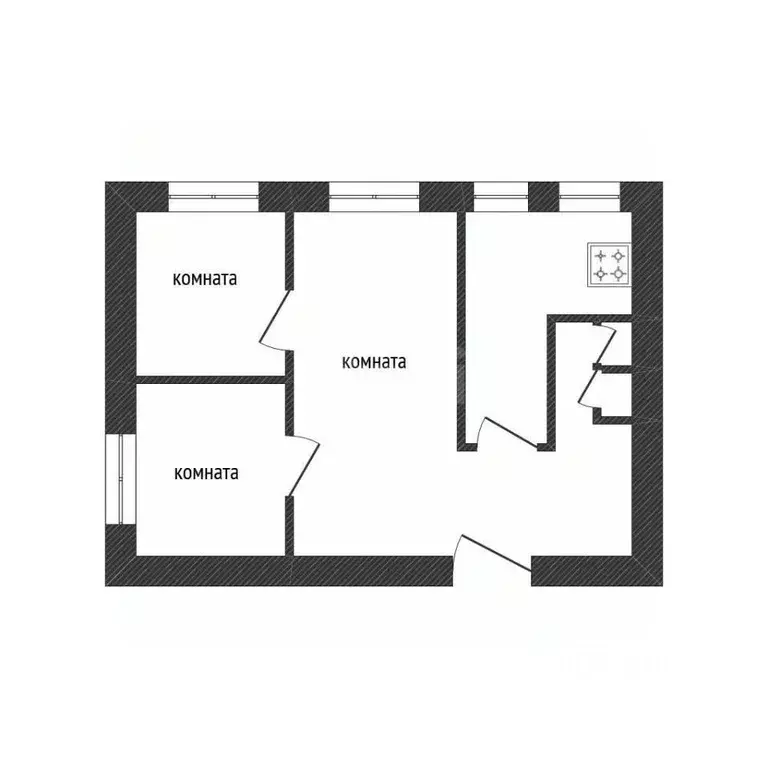 3-к кв. Ленинградская область, Волхов Авиационная ул., 25 (62.6 м) - Фото 1