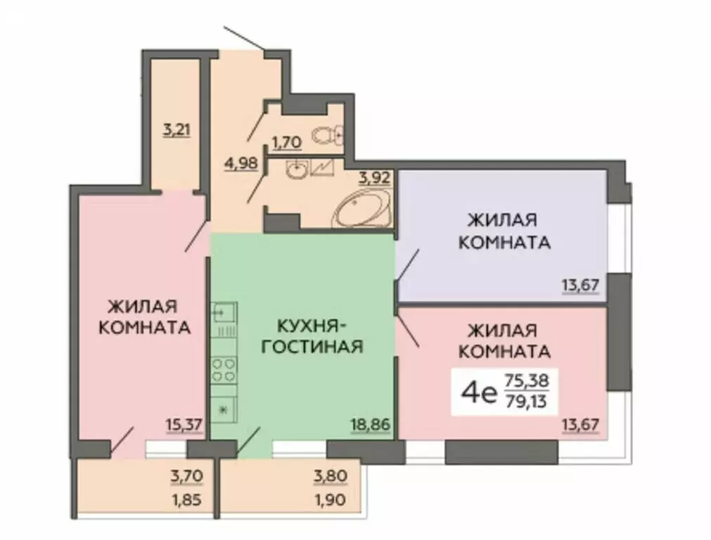 4-комнатная квартира: Воронеж, улица Ворошилова, 63/2 (79.13 м) - Фото 0