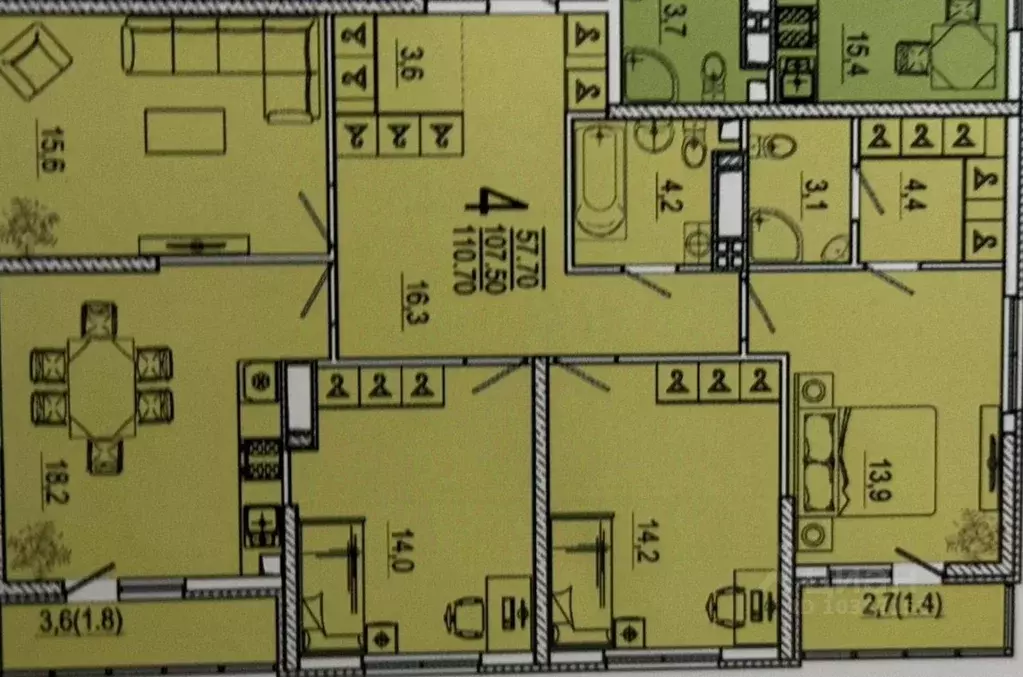 4-к кв. Краснодарский край, Новороссийск ул. Куникова, 47А (111.0 м) - Фото 1
