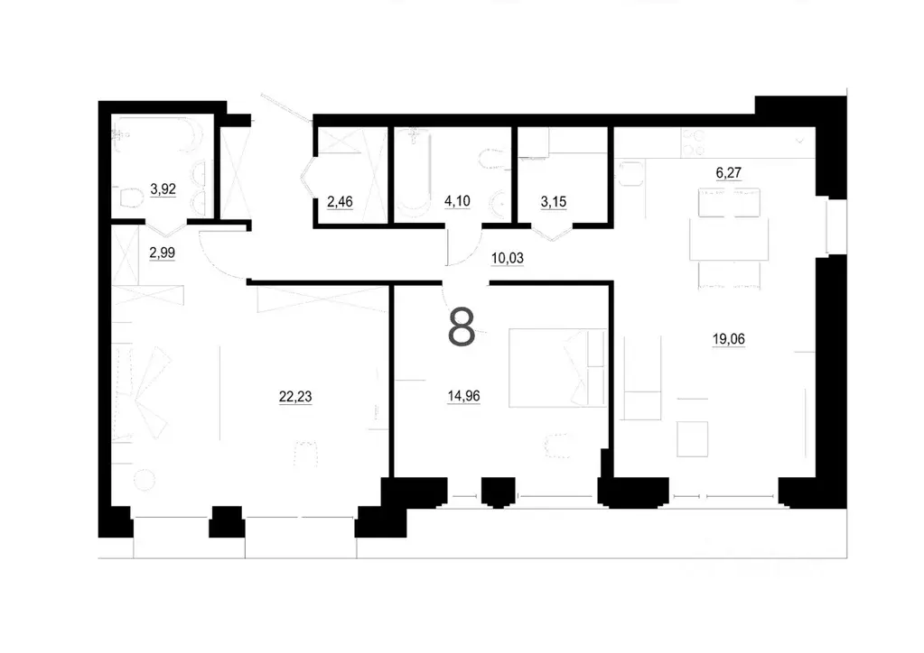 3-к кв. Татарстан, Казань ул. Сары Садыковой (89.17 м) - Фото 1