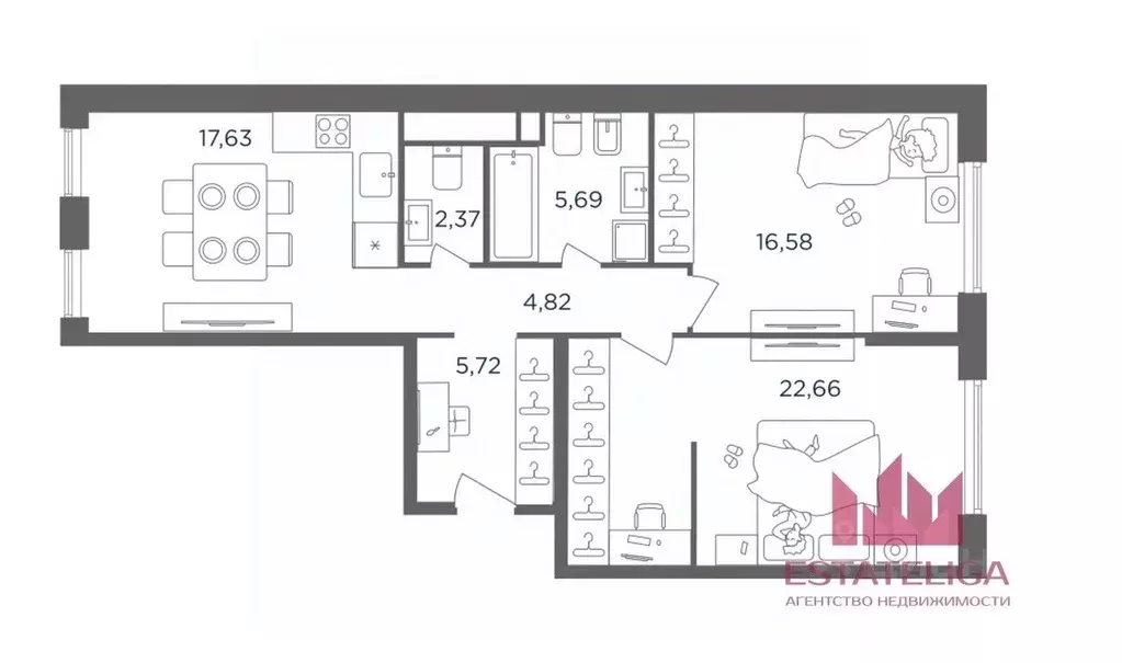3-к кв. Москва Шмитовский проезд, 39к8 (80.1 м) - Фото 2