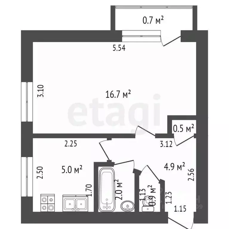 1-к кв. Мордовия, Саранск ул. Попова, 56 (30.0 м) - Фото 1