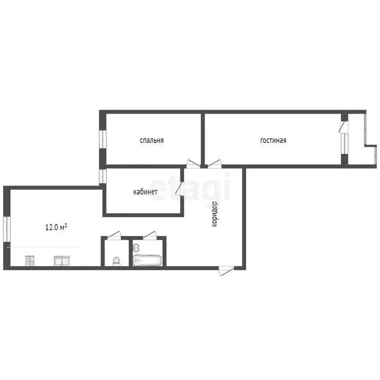3-комнатная квартира: Москва, Мичуринский проспект, 29к1 (74 м) - Фото 0