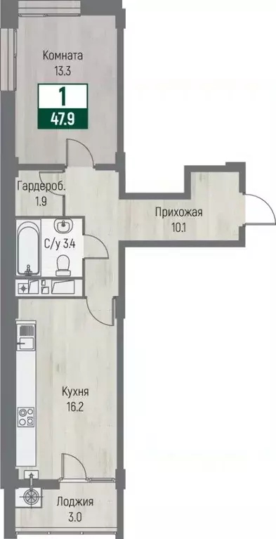 1-к кв. Ставропольский край, Ставрополь №31 мкр, Дубровский жилой ... - Фото 1