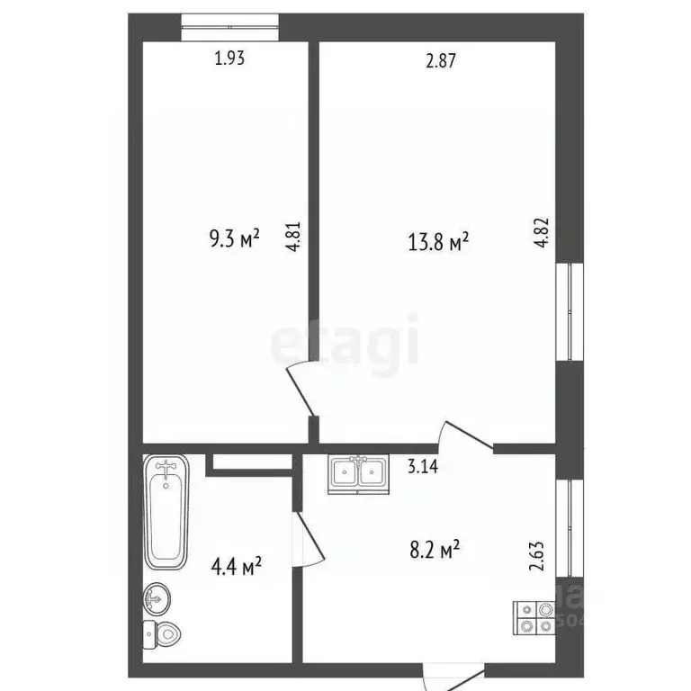 2-к кв. Севастополь ул. Инженерная, 47 (35.7 м) - Фото 2