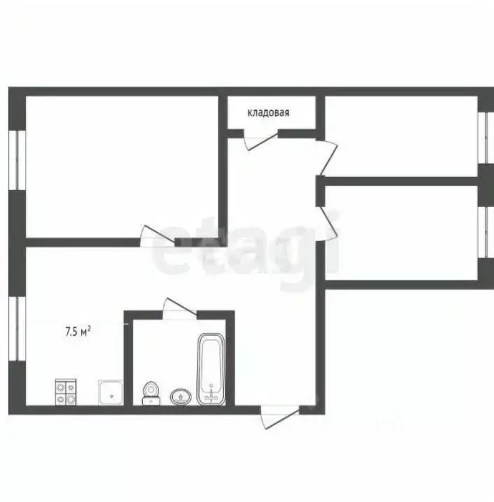 3-к кв. Саратовская область, Балашов ул. Энтузиастов, 14 (57.5 м) - Фото 2