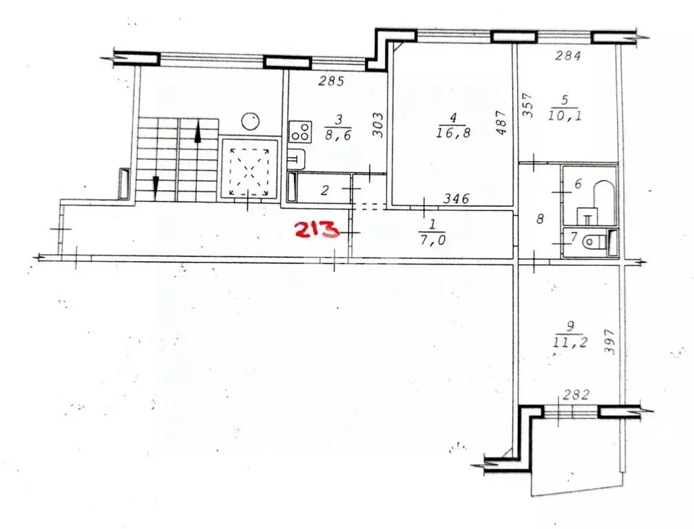 3-к кв. Новосибирская область, Новосибирск ул. Макаренко, 7/1 (62.2 м) - Фото 2