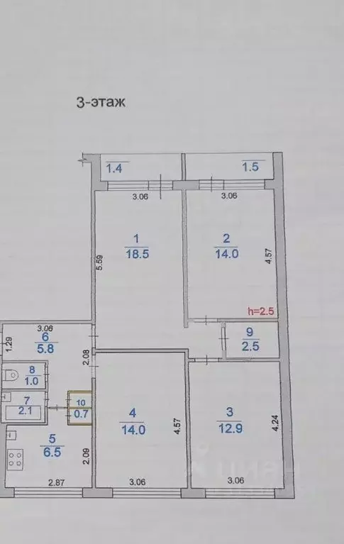 4-к кв. Мордовия, Саранск ул. Сущинского, 11Б (81.0 м) - Фото 1