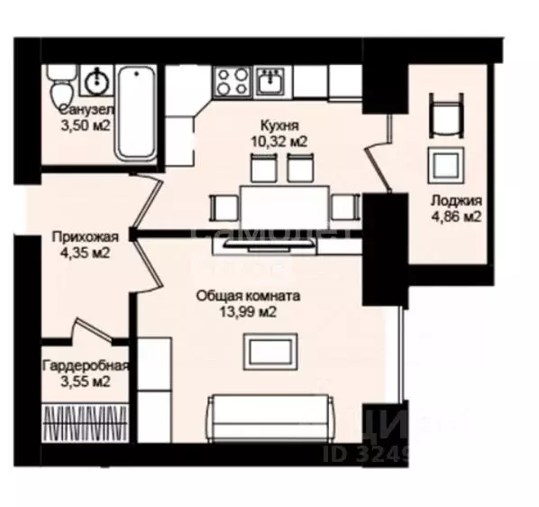 1-к кв. Марий Эл, Йошкар-Ола Сернурский тракт, 10 (44.12 м) - Фото 0