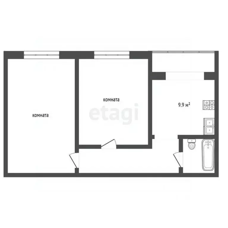 2-к кв. Саратовская область, Саратов ул. Имени С.П. Лисина, 1 (48.1 м) - Фото 2