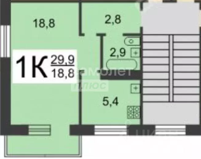 1-к кв. Нижегородская область, Нижний Новгород ул. Никиты Рыбакова, 11 ... - Фото 2