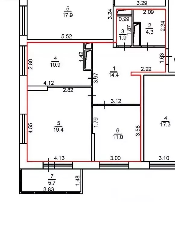 2-к кв. Тверская область, Тверь ул. Марии Смирновой, 1 (67.6 м) - Фото 2