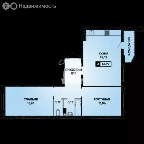 2-комнатная квартира: Краснодар, улица Григория Булгакова, 11А (69 м) - Фото 0