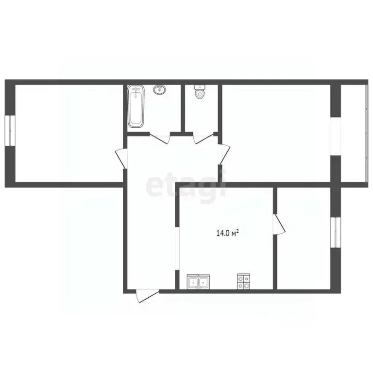 3-к кв. Ханты-Мансийский АО, Сургут Игоря Киртбая ул., 20 (69.1 м) - Фото 0