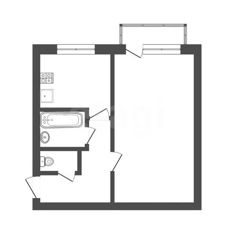 1-комнатная квартира: Тула, Рязанская улица, 32к2 (32 м) - Фото 1
