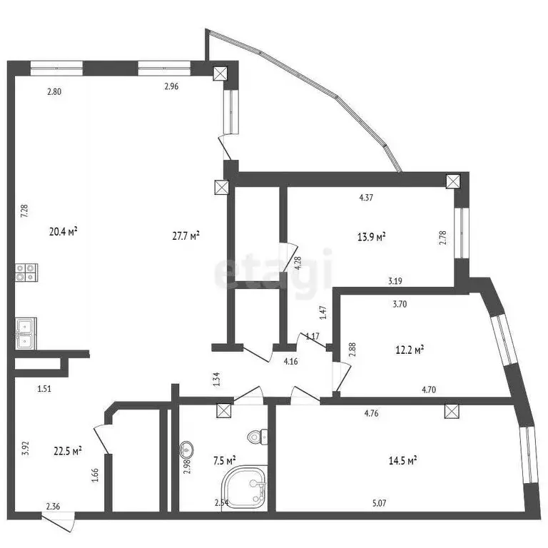 4-комнатная квартира: Якутск, улица Чиряева, 5/1 (123.3 м) - Фото 0