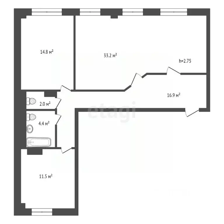 3-к кв. Красноярский край, Красноярск Северный мкр, ул. Водопьянова, ... - Фото 1