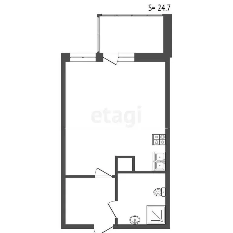 Квартира-студия: Мурино, Петровский бульвар, 14к5 (24.7 м) - Фото 0