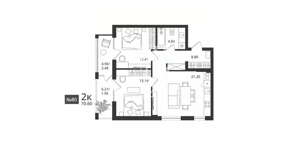 2-к кв. Калининградская область, Светлогорск Новая ул., 108-114 (70.6 ... - Фото 0