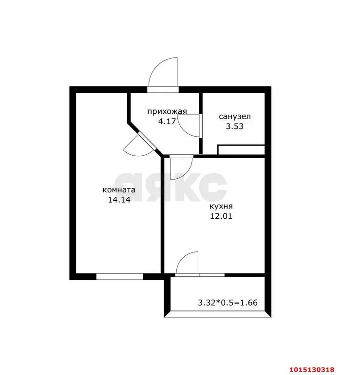 1-комнатная квартира: Краснодар, улица имени Генерала Корнилова, 9к2 ... - Фото 1