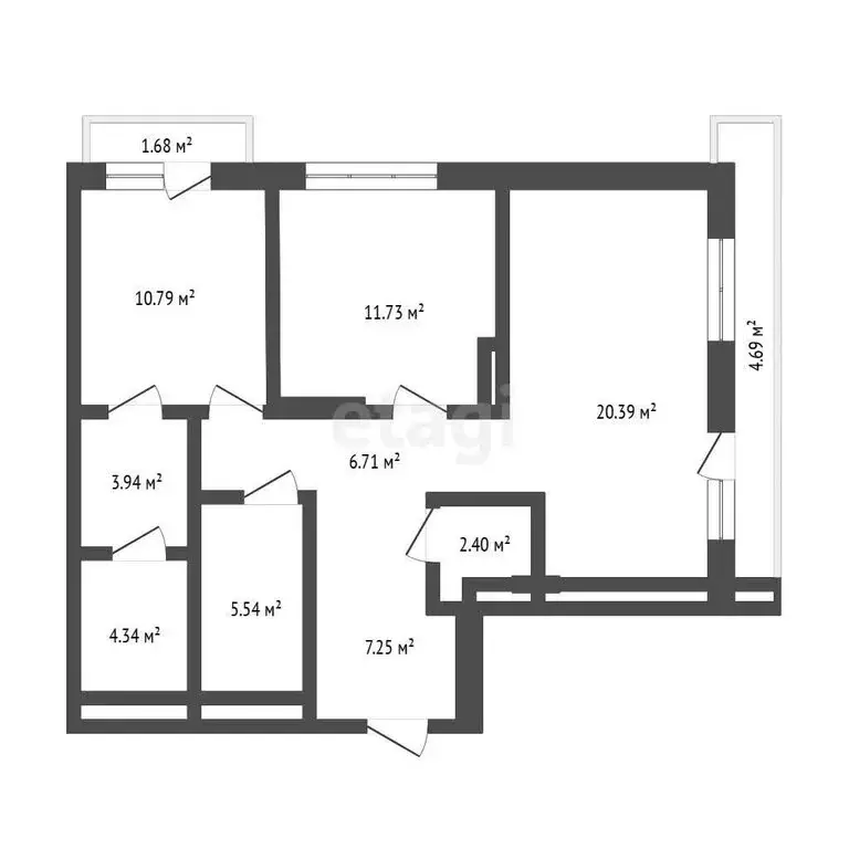 2-комнатная квартира: Тюмень, микрорайон Тарманы, улица Малышева, 31к1 ... - Фото 0