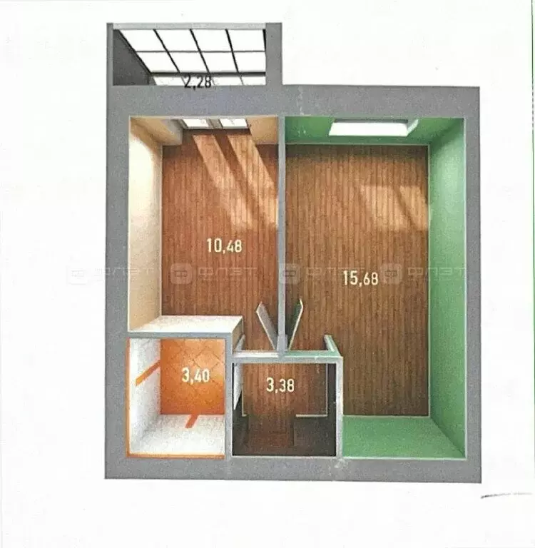 1-комнатная квартира: Кощаковское сельское поселение, деревня Царёво, ... - Фото 2