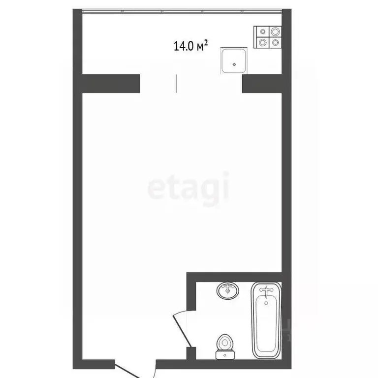 1-к кв. Тюменская область, Тюмень ул. Мельникайте, 115 (23.0 м) - Фото 0