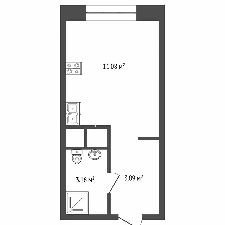 Квартира-студия: Тюмень, Интернациональная улица, 199к9 (17.8 м) - Фото 0
