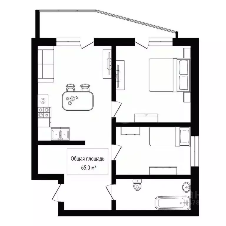 2-к кв. Новосибирская область, Мошковский район, пос. Октябрьский ул. ... - Фото 2