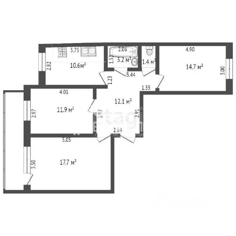 3-к кв. Красноярский край, Минусинск Ботаническая ул., 12А (71.6 м) - Фото 2