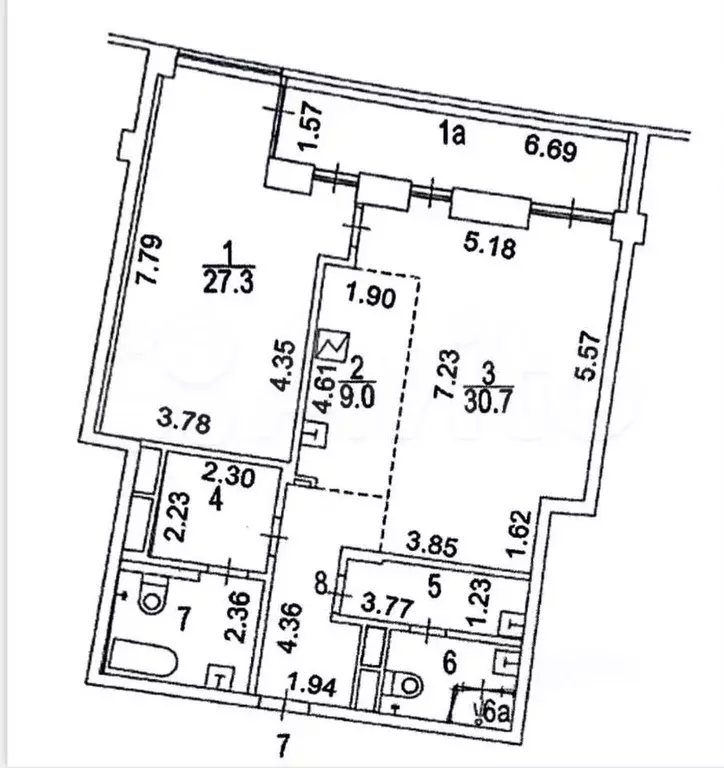 2-к. квартира, 101 м, 4/8 эт. - Фото 0